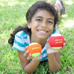 "Quick Start 60" Orange Felt Balls With Slogans 10 "Quick Start 60" Orange Felt Balls With Slogans -Fitness&Training Equipment girl with balls slogans2 80339.1466538832